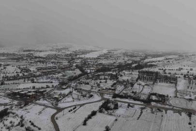 Beyaza bürünen Elazığ havadan görüntülendi