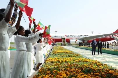 Cumhurbaşkanı Erdoğan, Etiyopya'da resmi törenle karşılandı