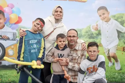 Konya'da DMD hastası Ali Hamza için gökyüzüne balonlar bırakıldı