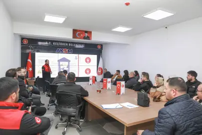 Ankara Keçiören Belediyesi’nden personele yangın söndürme eğitimi