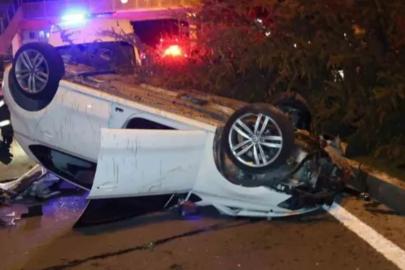 Köpeğe çarpmak istemeyince kaza yaptı