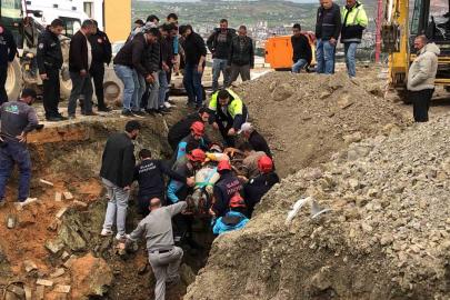 Kanalizasyon çalışması sırasında toprak altında kalan işçi kurtarıldı