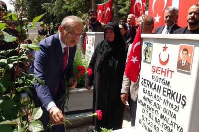 Malatya protokolünden şehitlik ziyareti