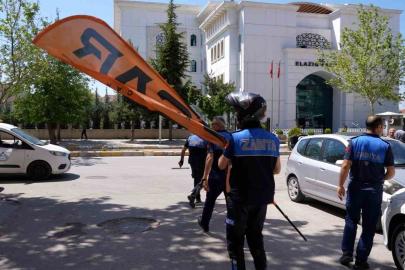 Elazığ zabıtasından  kaldırım denetimi
