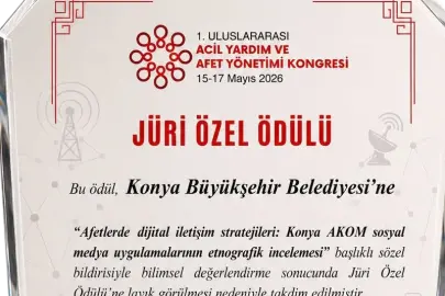 Konya AKOM’a uluslararası kongreden jüri özel ödülü