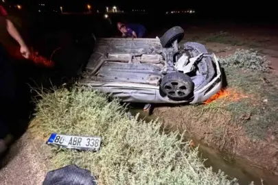 Kontrolden çıkan otomobil takla attı: Yaralılar var