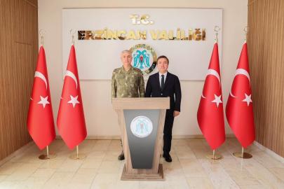 3. Ordu Komutanlığına atanan Tümgeneral Aktaş’tan Erzincan Valisi Aydoğdu’ya ziyaret