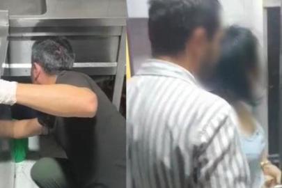 Fuhuş operasyonda şaşırtan görüntü! Kadın, mutfak tezgahının altından çıktı