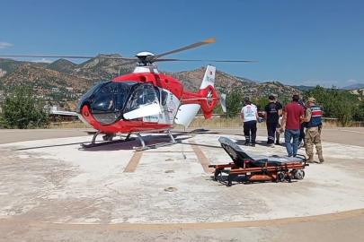 Elinden yaralanan hasta, helikopter ambulansla Malatya’ya sevk edildi