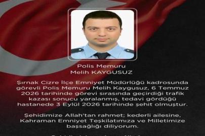 Şırnak'tan acı haber geldi! Trafik kazasında yaralanan polis şehit oldu