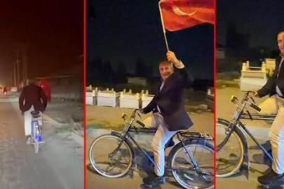 103 araçlık konvoya bisikletiyle katıldı! 68 yaşındaki emekli Urfullah amcaya sürpriz