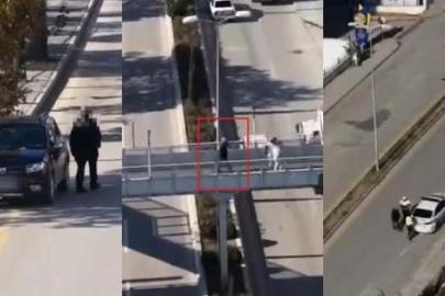 Polisi görünce arabayı yolda bırakıp yürüdü! Kurnaz sürücünün planını dron bozdu: Böyle yakalandı